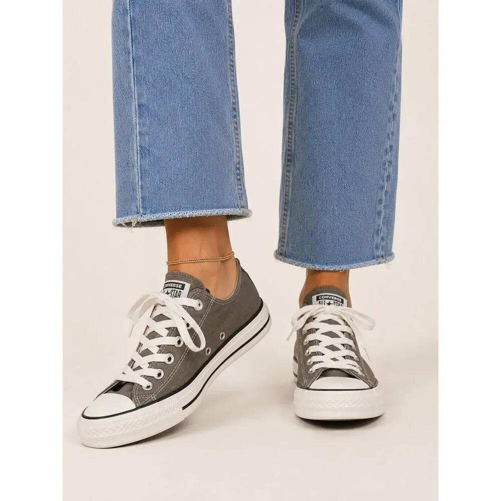 Converse Chuck Taylor All Star Low Top Gray Canvas Sneakers Mens 6.5 Womens 8.5